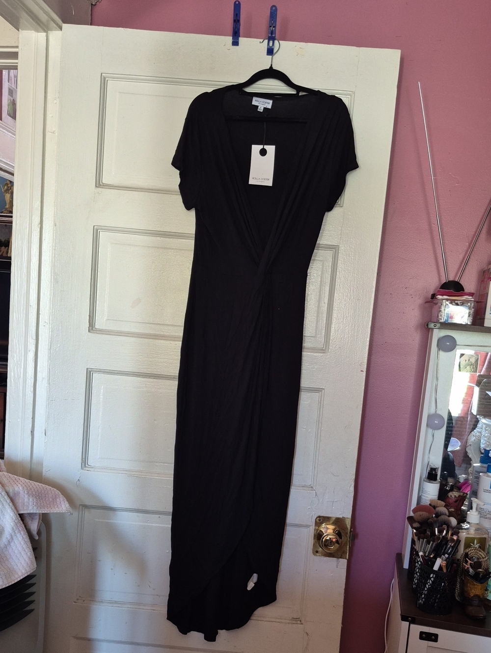 Rolla Coster Black Wrap-Style Maxi Dress